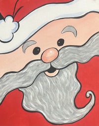 a painting of santa claus with a beard and mustache