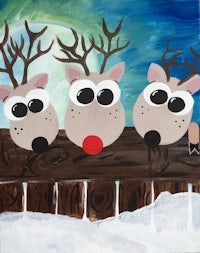 rudolph the red nosed reindeer painting